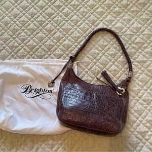 Brighton Barbados Purple Croc Embossed Hobo Bag
